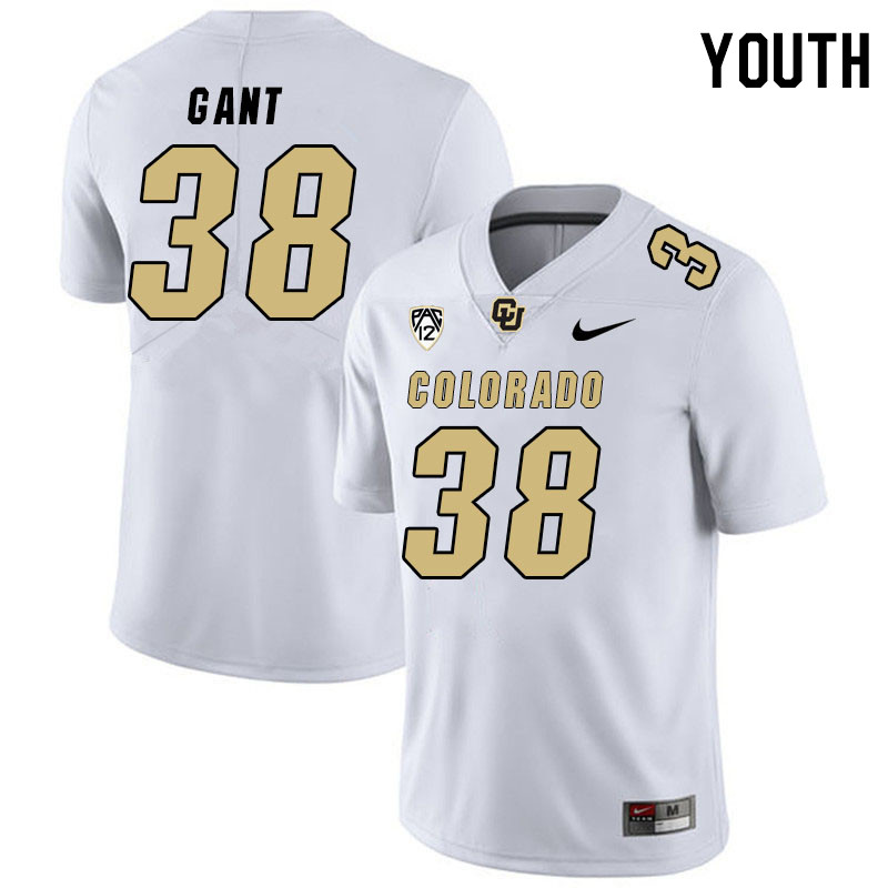 Youth #38 Brendan Gant Colorado Buffaloes College Football Jerseys Stitched Sale-White - Click Image to Close